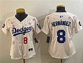 Women's Los Angeles Dodgers #8 Enrique Hernandez Cream 2025 Tokyo Series Limited Stitched Jersey,baseball caps,new era cap wholesale,wholesale hats